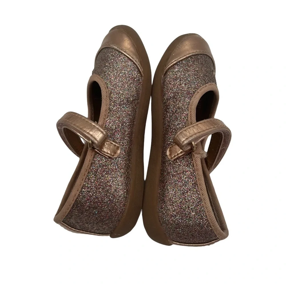 Naturino Express Rose Gold Glitter Luciana Mary Janes Size 6 Toddler Girl’s